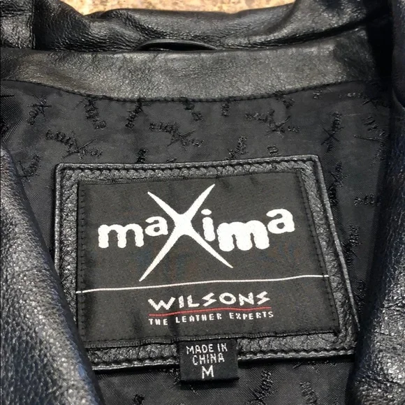 Wilsons Maxima Leather Jacket Coat Black Size Medium - Picture 3 of 17